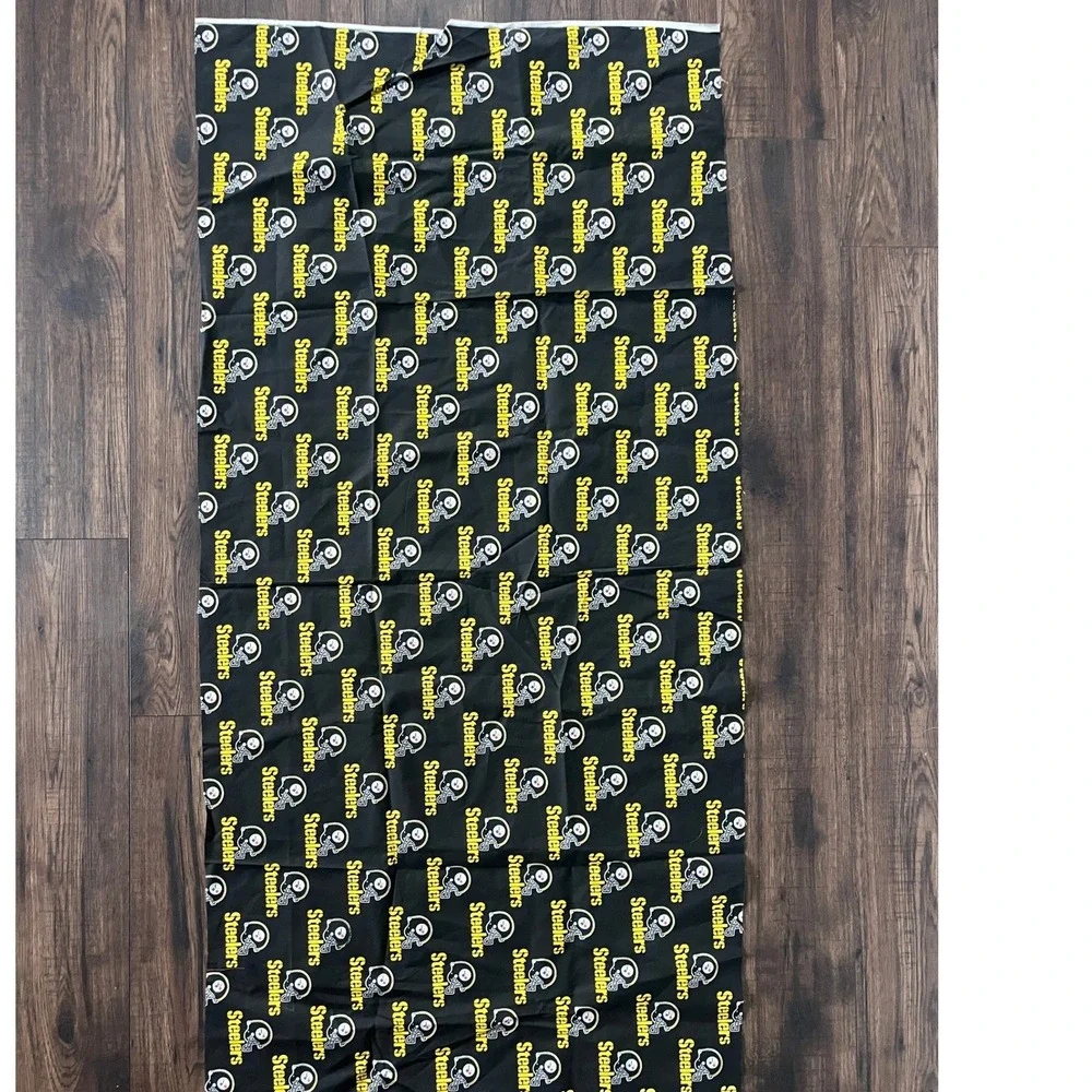 Pittsburgh Steelers NFL Fabric Black Yellow Helmet Logo Print Cotton Crafting